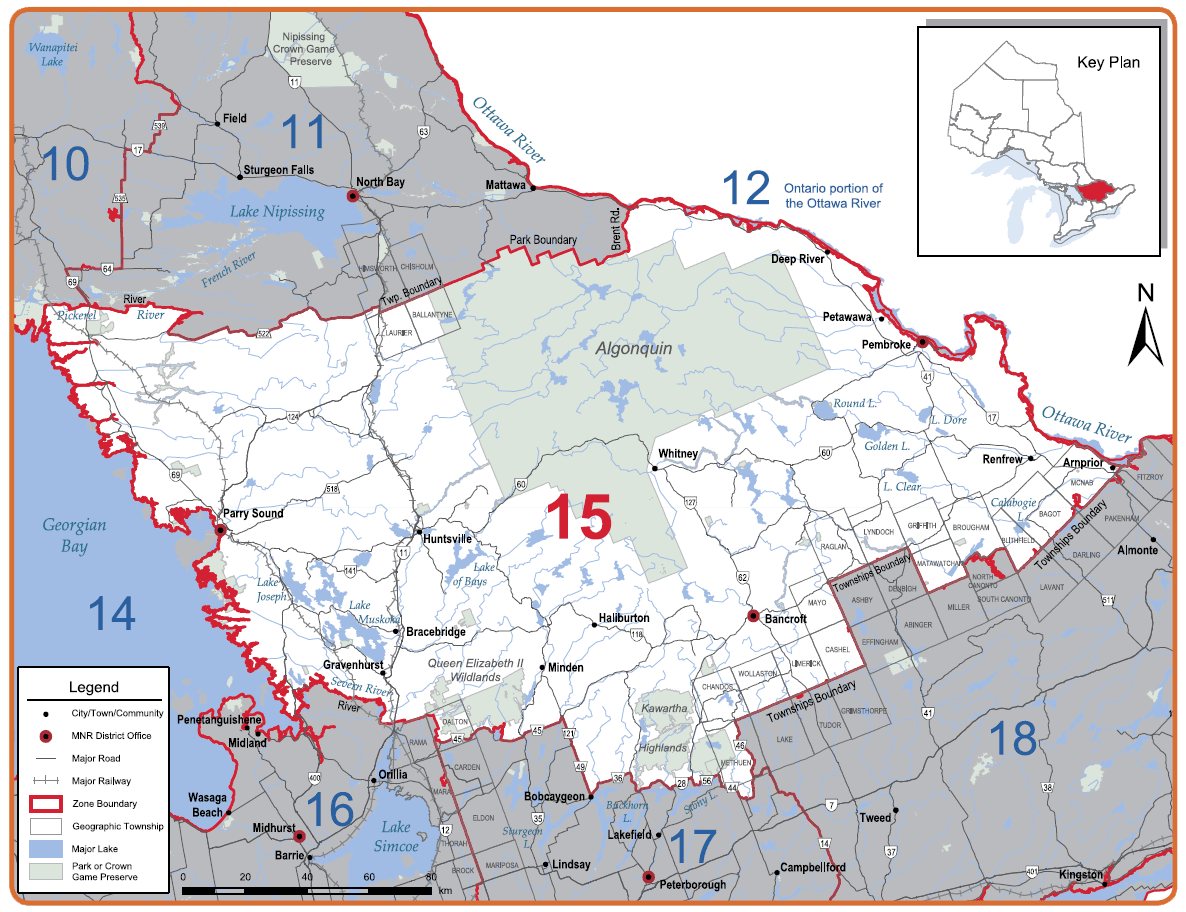 Ontario Fishing Zones Map